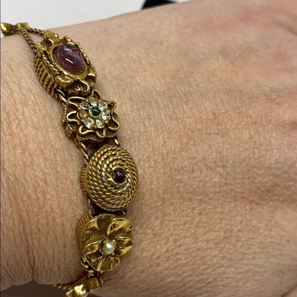 Goldette NY Jewelry Vintage Goldette Ny Victorian Revival Bracelet